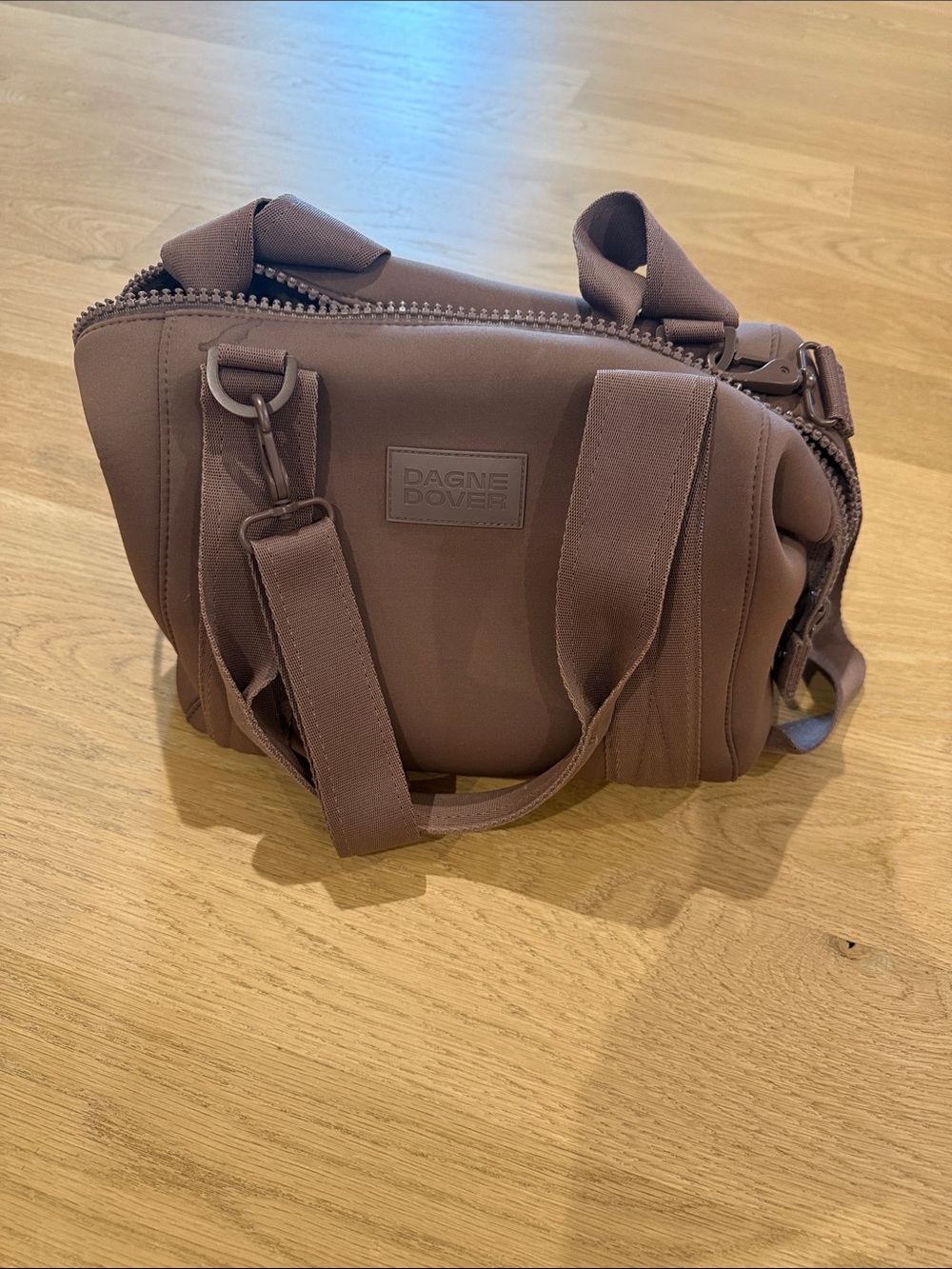 Dagne Dover Brown Neoprene Toiletry & Carry-All Bag